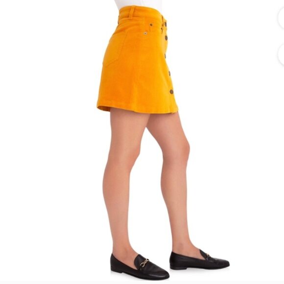No Boundaries High Rise Mustard Corduroy Skirt - Picture 2 of 7